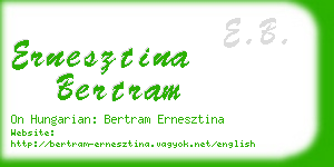 ernesztina bertram business card